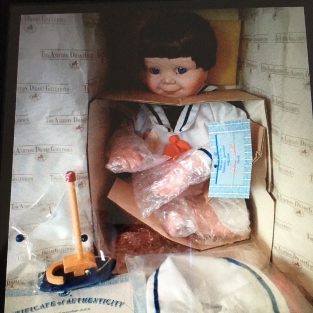 Vintage Sailor Doll Justin sailor boy with boat Ashton Drake. Yolanda Bello